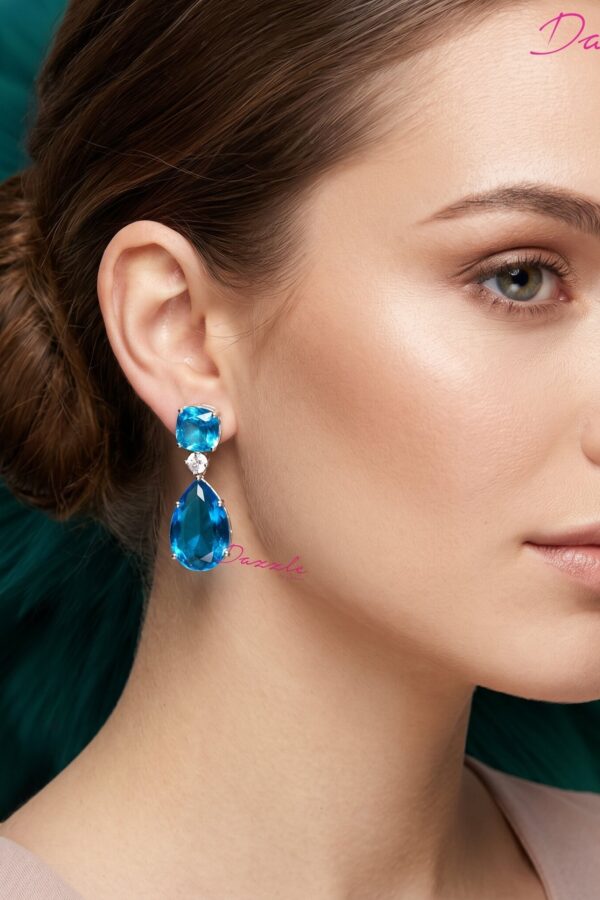 Aqua Sparkle Designer Earrings