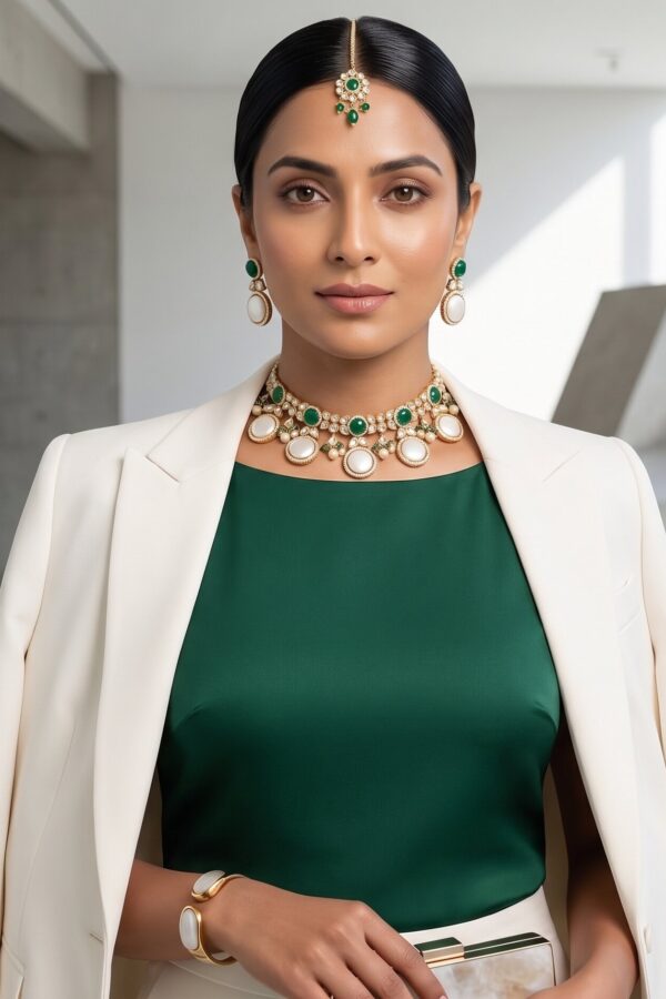 Contemporary Classic Kundan Necklace