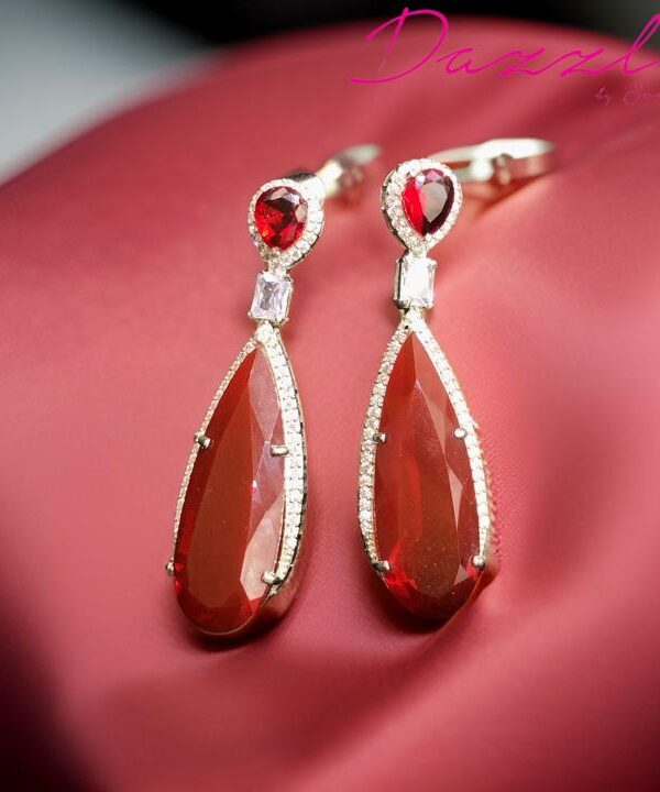 RED-LONG EARRING