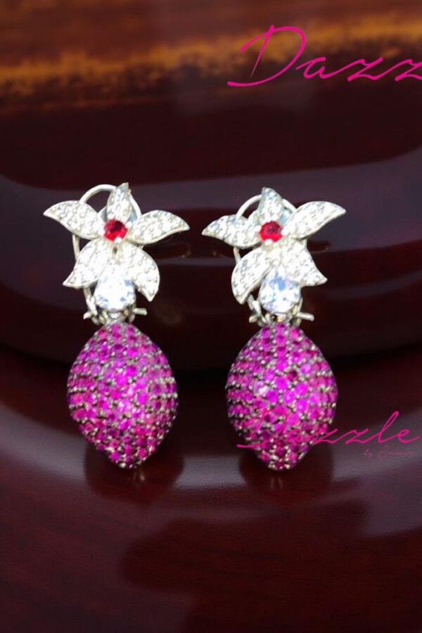 New Arrival! Shine bright with our Red AAA Zirconia Earrings – Order Now!
