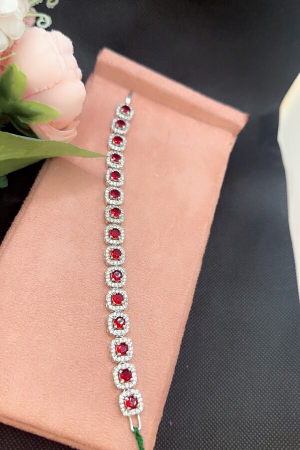 RUBY RED AD MADE WITH CUBIC ZIRCONIA BRACELET