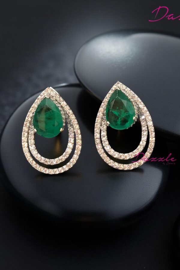 Green zirconia studs on alloy base, elegant and lightweight.