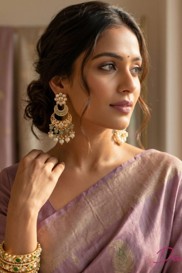 Heritage Bloom Kundan Earrings