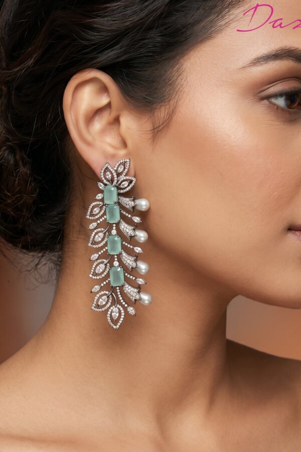 Mint Glow Designer Earrings