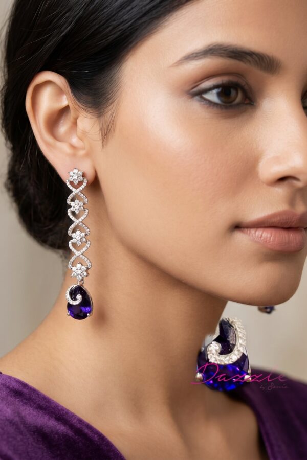 Purple Long Earrings