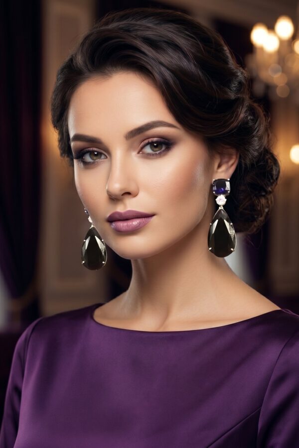 Violet Grace Drop Earrings