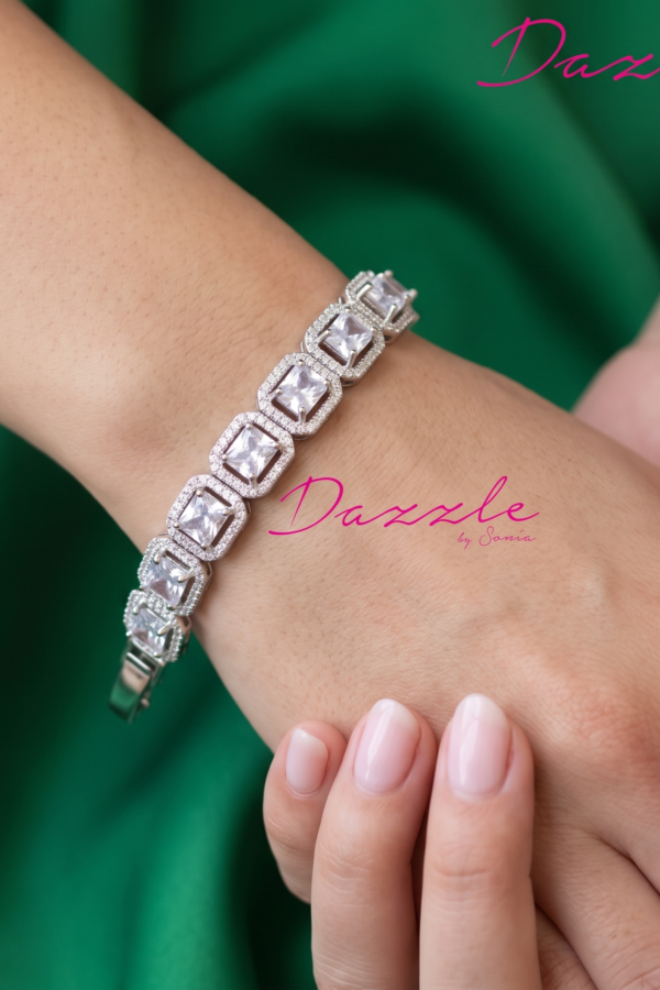 Dazzlebysonia Signature Silver Tennis Bracelet