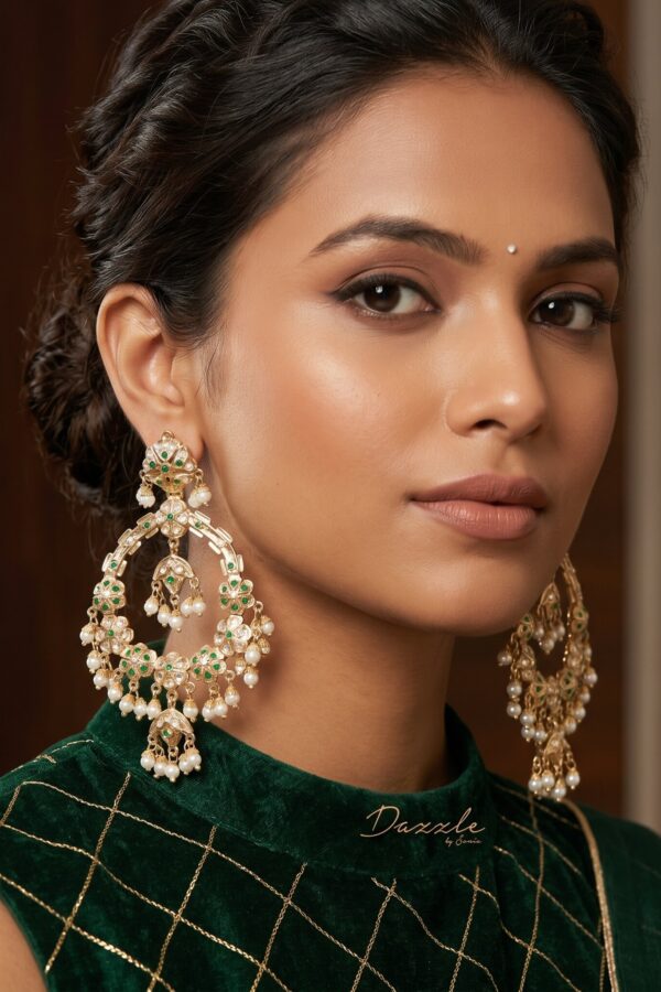 Elegant Jadau Statement Earrings